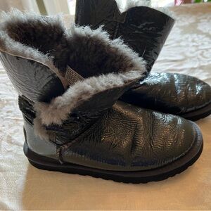 Women’s Uggs Gray Patent Leather Boots